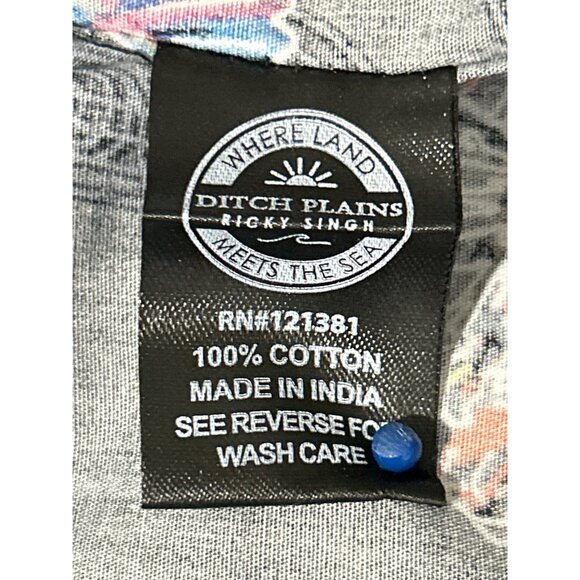 Ditch Plains by Ricky Signh Mens Shirt Short Sleeve Tropical Birds Size 4x NEW - Picture 5 of 6